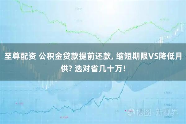 至尊配资 公积金贷款提前还款, 缩短期限VS降低月供? 选对省几十万!